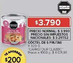 Carrefour Carrefour classic cóctel de cinco frutas oferta