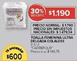 Carrefour Carrefour toalla femenina ultra delgada colaless oferta