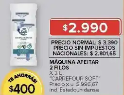 Carrefour Carrefour soft máquina afeitar 2 filos oferta