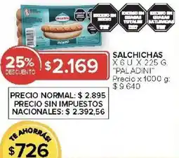 Carrefour Paladini salchichas oferta