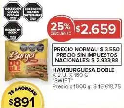Carrefour Swift hamburguesa doble oferta