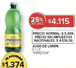 Carrefour Minerva jugo de limón oferta