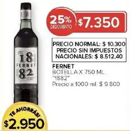 Carrefour 1882 fernet botella oferta
