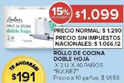 Carrefour Bulnez rollo de cocina doble hoja oferta