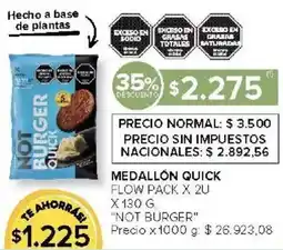 Carrefour Not burger medallón quick flow pack oferta