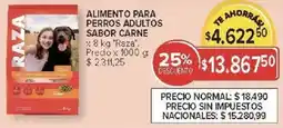 Carrefour Raza alimento para perros adultos sabor carne oferta