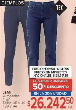 Carrefour Tex jean v/ modelos oferta