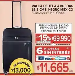 Carrefour Carrefour valija de tela 4 ruedas oferta