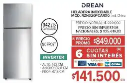 Carrefour Drean heladera inoxidable oferta