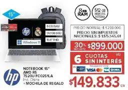 Carrefour Hp notebook 15" amd r5 oferta