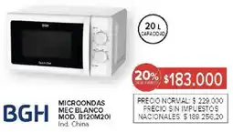 Carrefour Bgh microondas mec blanco oferta