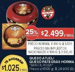 Carrefour Santa rosa queso atuel/ queso pate grás horma oferta