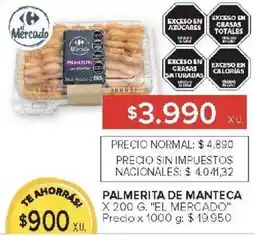 Carrefour El mercado palmerita de manteca oferta
