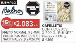 Carrefour Bulnez capelletis con 4 quesos oferta