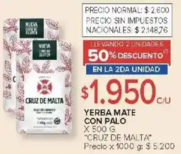 Carrefour Cruz de malta yerba mate con palo oferta