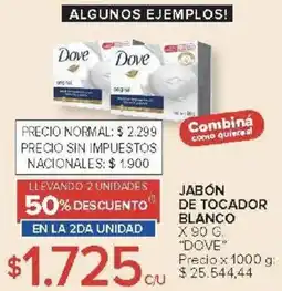 Carrefour Dove jabón de tocador blanco oferta
