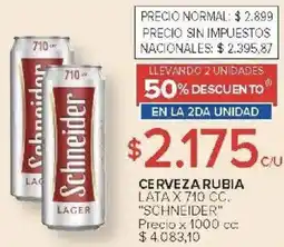 Carrefour Schneider cerveza rubia lata oferta