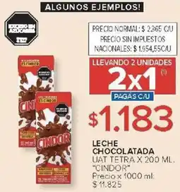 Carrefour Cindor leche chocolatada uat tetra oferta