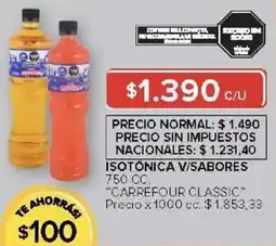 Carrefour Carrefour classic isotonica v/sabores oferta