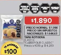 Carrefour Carrefour classic tapa rotisera oferta