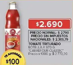 Carrefour Carrefour classic tomate triturado botella oferta
