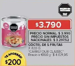 Carrefour Carrefour classic coctel de 5 frutas oferta