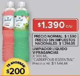 Carrefour Carrefour essential limpiador líquido v/fragancias oferta