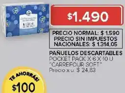 Carrefour Carrefour soft pañuelos descartables pocket pack oferta