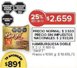 Carrefour Swift hamburguesa doble oferta