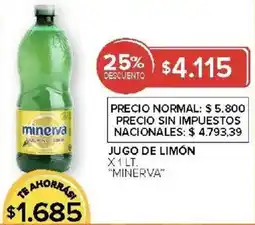 Carrefour Minerva jugo de limón oferta