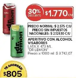 Carrefour Dr lemon aperitivo con alcohol v/sabores lata oferta