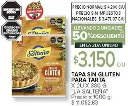Carrefour La salteña tapa sin gluten para tarta oferta