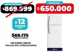 Supermayorista Vital Drean heladera ciclica blanca ciclica blanca oferta