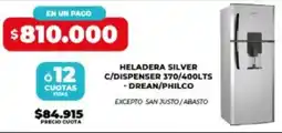 Supermayorista Vital Drean/Philco heladera silver c/dispenser oferta