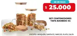 Supermayorista Vital Set contenedores tapa bamboo oferta