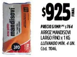 Supermercados Yaguar Mandisovi arroz largo fino oferta