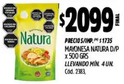 Supermercados Yaguar Natura mayonesa d/p oferta