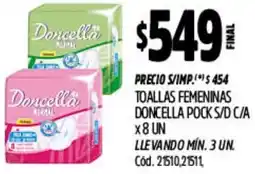 Supermercados Yaguar Doncella toallas femeninas pock s/d c/a oferta