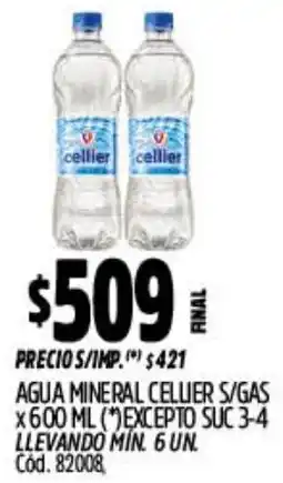 Supermercados Yaguar Cellier agua mineral s/gas oferta