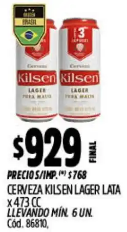 Supermercados Yaguar Kilsen cerveza lager lata oferta