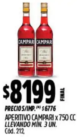 Supermercados Yaguar Campari aperitivo oferta