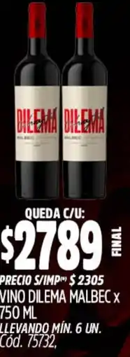 Supermercados Yaguar Dilema vino malbec oferta