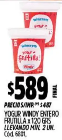 Supermercados Yaguar Yogur windy entero frutilla oferta