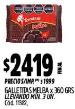 Supermercados Yaguar Terrabusi melba galletitas oferta