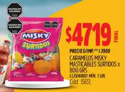 Supermercados Yaguar Misky caramelos masticables surtidos oferta