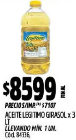 Supermercados Yaguar Legitimo aceite girasol oferta