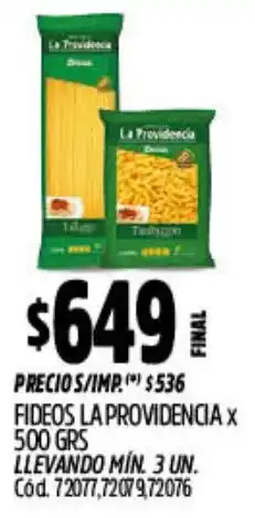 Supermercados Yaguar La providencia fideos oferta