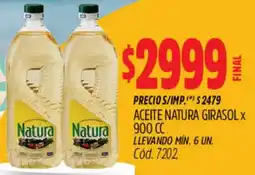 Supermercados Yaguar Natura aceite girasol oferta