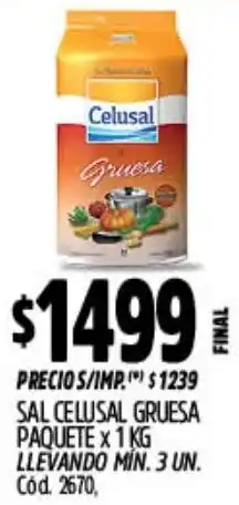 Supermercados Yaguar Celusal sal gruesa paquete oferta