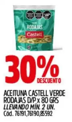 Supermercados Yaguar Castell aceituna verde rodajas d/p oferta